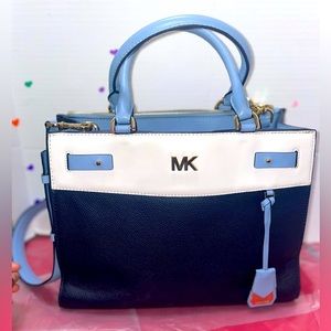 Authentic Michael kors Blue leather tote bag
